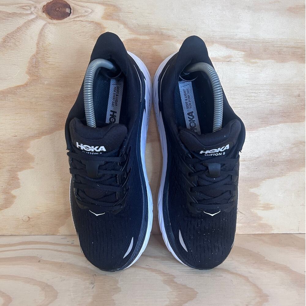 Hoka One One - Clifton 8 - Running Shoes - Black - Women's - 9B - 1119394 BWHT - Picture 7 of 9